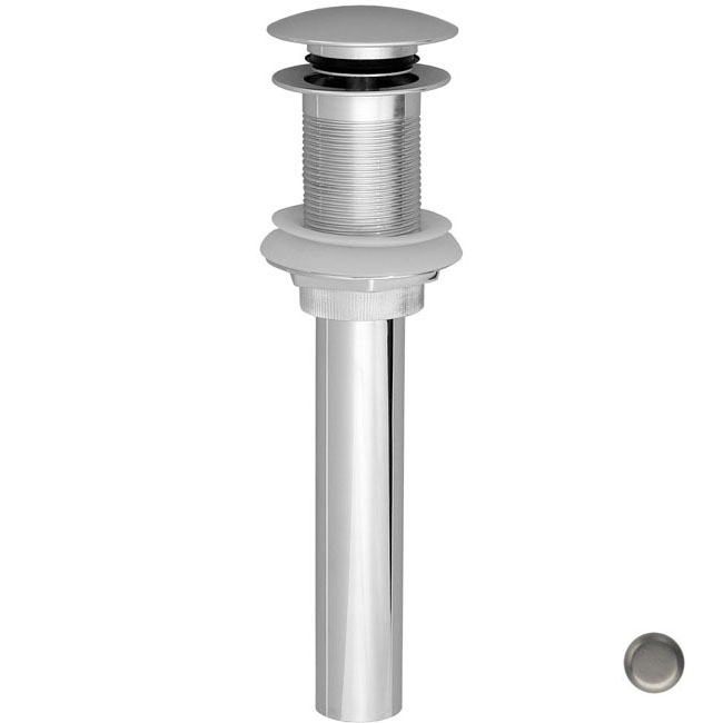 Euro Mushroom Lavatory Drain No Overflow - Satin Nickel