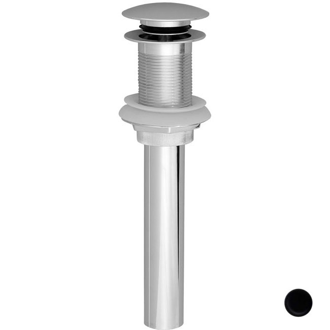 Euro Mushroom Lavatory Drain No Overflow - Powder Coat Flat Black