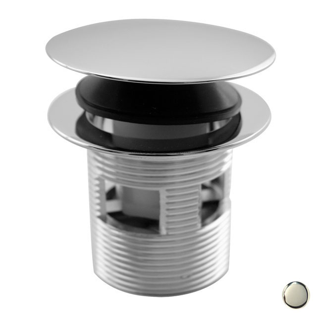 D98R-05 Integrated Overflow Round Tip Toe Bath Drain - Polished Nickel
