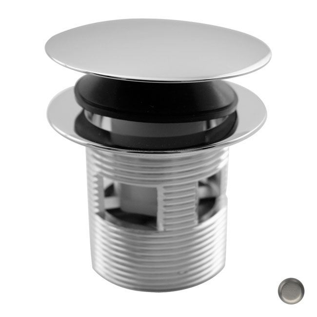 Integrated Overflow Round Tip Toe Bath Drain - Satin Nickel