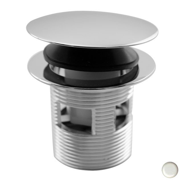 Integrated Overflow Round Tip Toe Bath Drain - Powder Coat White