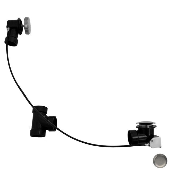 D50A35-07 ABS 35 in. Cable Drive Bath Waste and Overflow - Satin Nickel