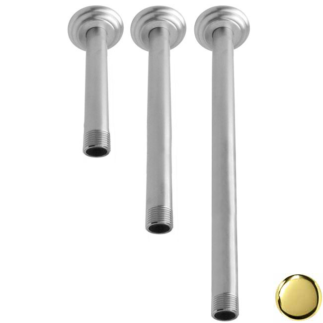 1/2" IPS x 36" Round Projection Rainfall Ceiling Mount Shower Arm with Flange, Polished Brass