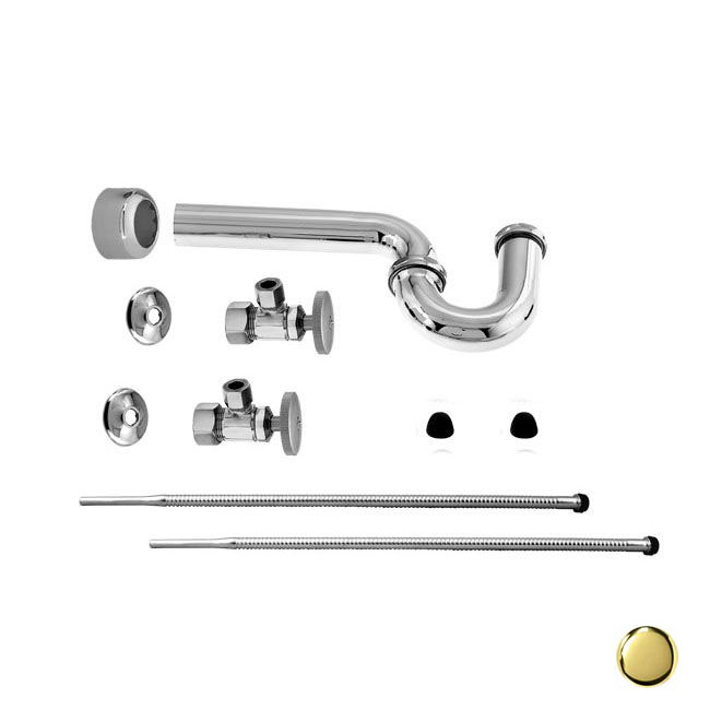 D1538L-01 Round Handle Corrugated Pedestal Kit - PVD Polished Brass