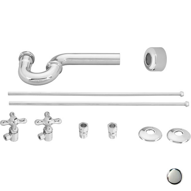 Cross Handle Traditional Pedestal Kit - Polished Chrome