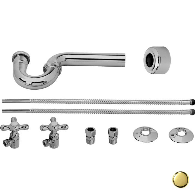 D1738L-01 Cross Handle Victorian Pedestal Kit - PVD Polished Brass