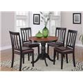 Wooden Imports Furniture AN5-BLK-LC 5 PC Antique Round Kitchen 36 in. Table and 4 Chairs with Faux Leather seat in Black Wooden Imports Furniture AN5-BLK-LC 5 PC Antique Round Kitchen 36 in. Table and 4 Chairs with Faux Leather seat in Black