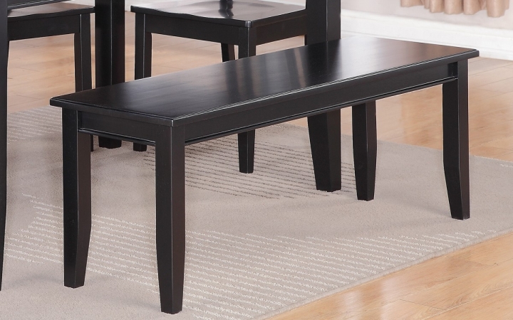 Wooden Imports Furniture DU6-BLK-W 6 PC Dudley 36 in. x 60 in. Table  4 Wood Seat Chairs and one Bench in Black Finish