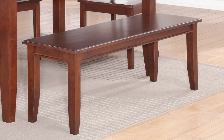 Wooden Imports Furniture DU6-MAH-LC 6 PC Dudley 36 in. x 60 in. Table  4 Faux Leather Seat Chairs and one Bench in Mahogany Finish