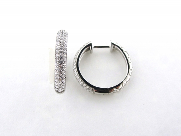 Micro Pave Silver And Cz Earring