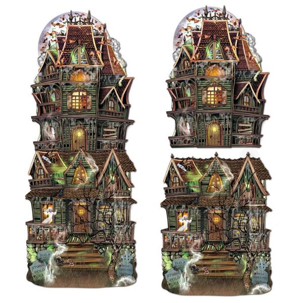 Jumbo Haunted House Cutouts - Case of 12