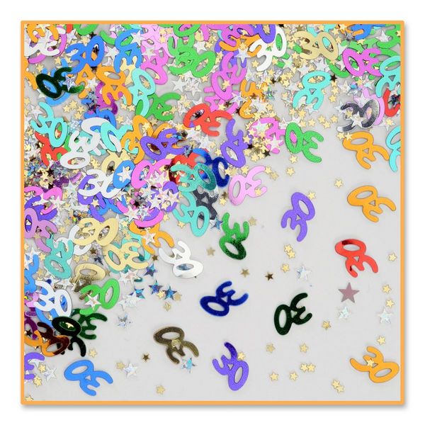 Picture of Beistle CN028 30 and Stars Confetti - Pack of 6