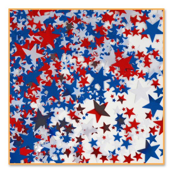Picture of Beistle CN135 Red  White  Blue Stars Confetti - Pack of 6