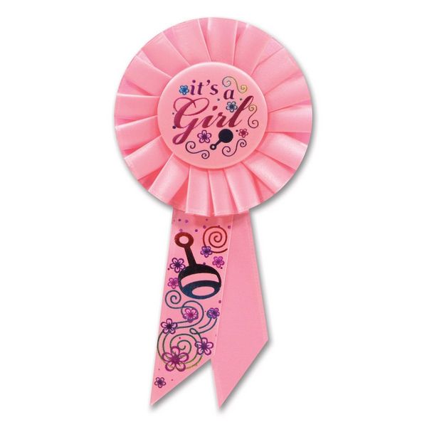 Beistle  It is A Girl Rosette - Pack of 6