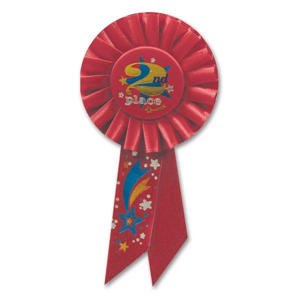 Beistle RS046 2nd Place Rosette - Pack of 6