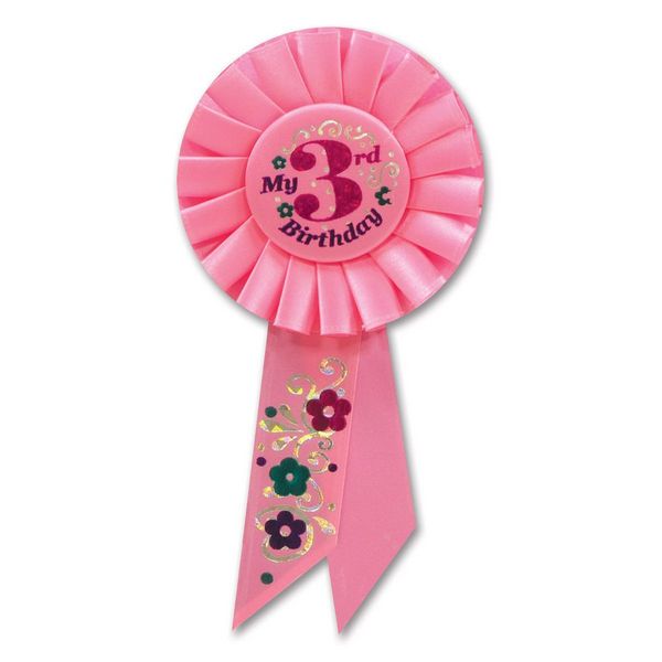 My 3rd Birthday Rosette - Pack of 6