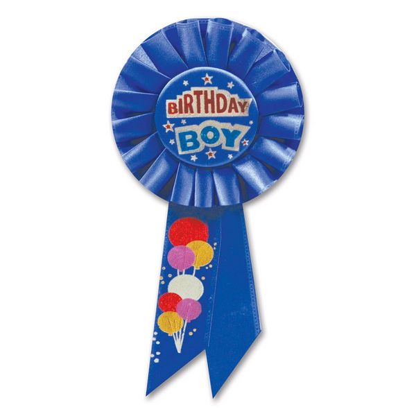 Beistle RS099 Birthday Boy Rosette - Pack of 6