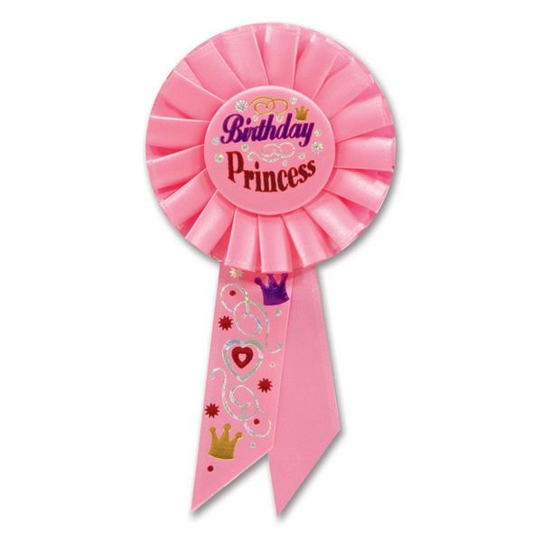 Beistle Birthday Princess Rosette - Pack of 6