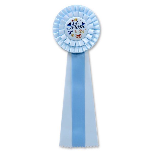 Picture of Beistle RD16 Blue Mom To Be Deluxe Rosette - Pack of 3