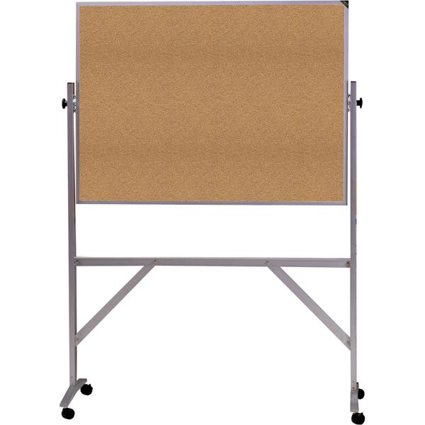 Picture of Ghent ARKK34 72? in. x  53.25 in. Aluminum Frame Reversible Natural Cork-Natural Cork