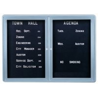 Picture of Ghent OVG2-BBK 34 in. x 47 in. 2-Door Ovation Letterboard Black - Gray Frame