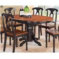 East West Furniture KT-BLK-T Kenley 42'' x 60'' Single Pedestal Oval Dining Table with 18'&apos East West Furniture KT-BLK-T Kenley 42'' x 60'' Single Pedestal Oval Dining Table with 18'&apos