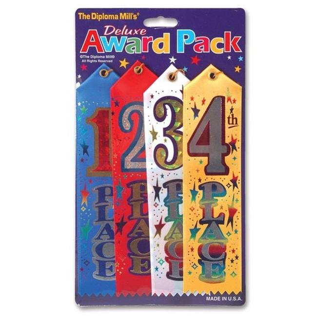 Beistle AAP02 1st 2nd 3rd 4th Place Award Pack Ribbons - Pack of 6