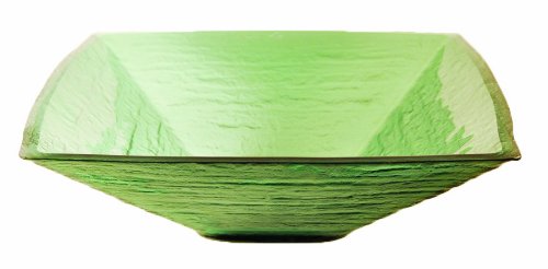 SAUNA Green Square Frosted Glass Vessel Sink  18.25 Inches Wide  Green -  H2H, H2858419