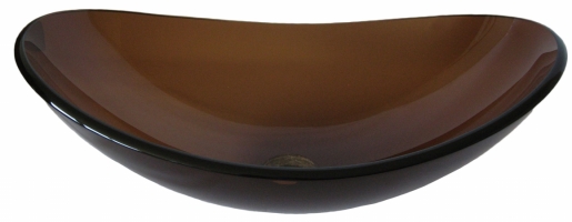 Picture of Novatto TIS-324T BABBUCCIA Clear Tea Slipper Glass Vessel Sink  21.5 Inches Wide  Brown