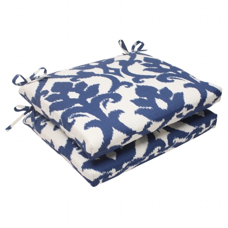 Picture of Pillow Perfect 500126 Bosco Navy Squared Corners Seat Cushion (Set of 2)