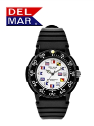 Picture of Del Mar 50243 Mens Dive 200 White Nautical Dial PU Watch