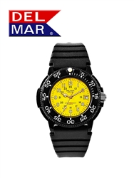 Picture of Del Mar 50248 Mens Dive 200 Yellow Dial PU Watch