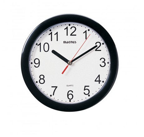 Picture of Dainolite 24003-BK 8 in. Dia Round Wall Clock with Plastic Face - Black