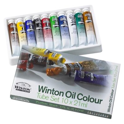 Picture of Winsor & Newton 1490618 Winton Oil Color Basic Set - 21ml Tubes in 10 Colors