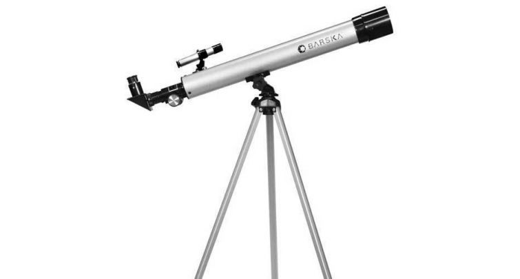 Picture of Barska Optics AE10750 525 Power  70060 Starwatcher Refractor  AZ  Silver  Red Dot Finderscope  Astronomy Software