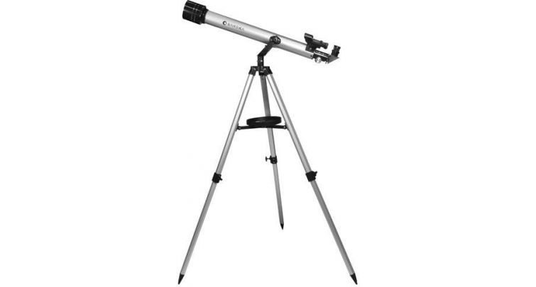 Picture of Barska Optics AE10752 600 Power  80060 Starwatcher Refractor  AZ  Silver   Red Dot Finderscope  Astronomy Software