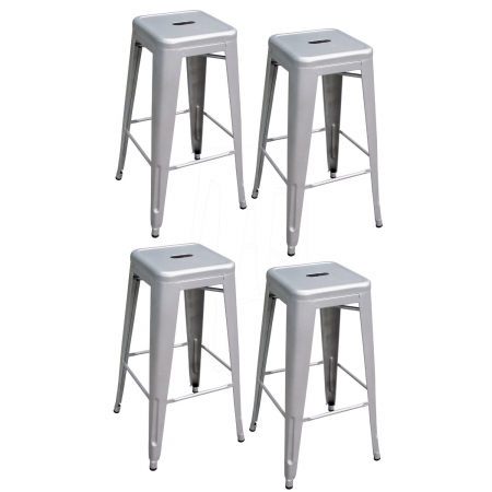Picture of AmeriHome BS030SET 30 Inch Silver Metal Bar Stool