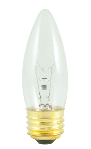 Picture of Bulbrite 405040 40-Watt Incandescent Torpedo B10 Chandelier Bulb  Medium Base  Clear  - Pack of 50
