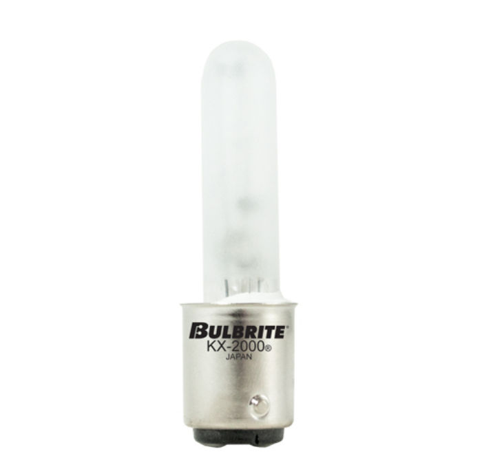Picture of Bulbrite KX2000 Pack of (2) 20 Watt Dimmable Frost T3 Xenon Light Bulbs with Double-Contact Bayonet (BA15D) Base  2700K Warm White Light