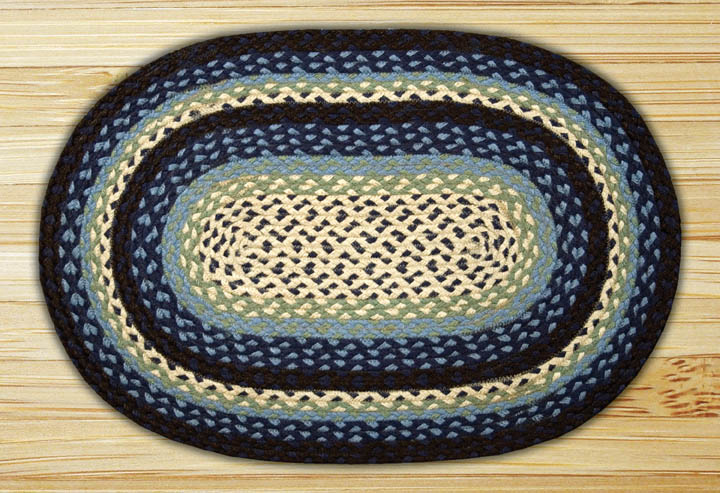 Blueberry-Creme Jute Braided Rug