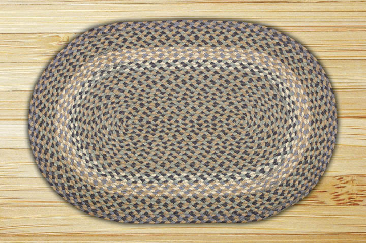 Blue-Natural Jute Braided Rug
