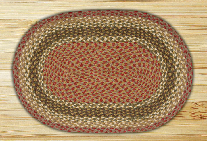 Olive-Burgundy-Gray Jute Braided Rug