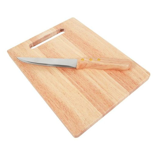 Picture of 290-RWCBS KitchenWorthy Rubberwood Cutting Board &amp; Knife