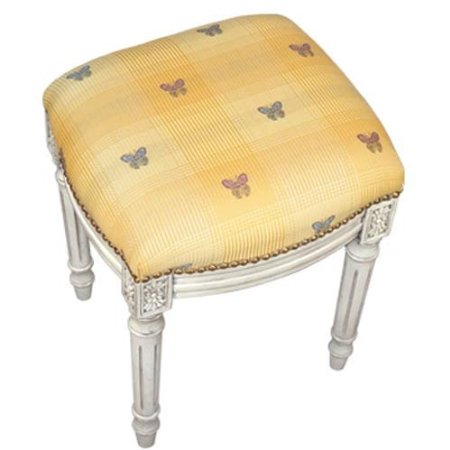 Picture of 123 Creations C695WFS Butterfly-Yellow Fabric Upholstered Stool