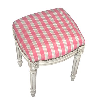 Picture of 123 Creations C698WFS Plaid-Pink Fabric Upholstered Stool