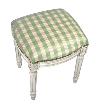 Picture of 123 Creations C699WFS Plaid-Green Fabric Upholstered Stool