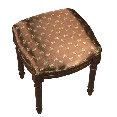 Picture of 123 Creations C693FS Dragonfly-Brown Fabric Upholstered Stool
