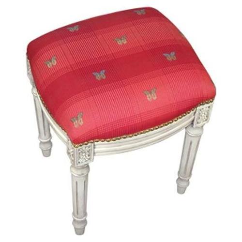 Picture of 123 Creations C696WFS Butterfly-Red Fabric Upholstered Stool