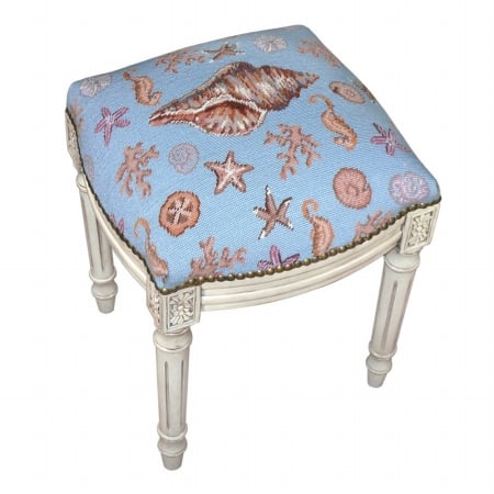 Picture of 123 Creations C701WFS Seashell Needlepoint Stool