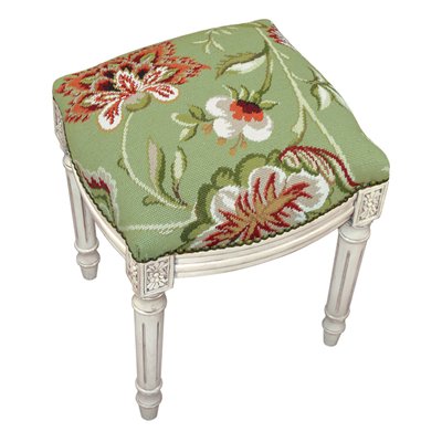 Picture of 123 Creations C909GWFS Jacobean-Green Needlepoint Stool
